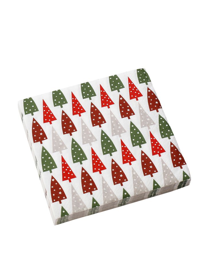 Serviettes en papier sapins multicolores - lot de 20 (multicolore) Serviettes en papier sapins multicolores - lot de 20 (multicolore)