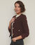 Veste boutonn&eacute;e, tweed (chocolat)