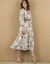Robe longue cache-coeur manches 7/8, imprimé cachemire (beige)