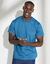 T-shirt uni col rond manches courtes - coton biologique (bleu azur)