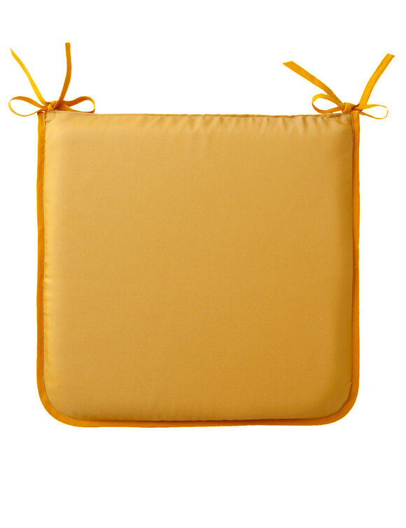 Galette de chaise unie forme carrée - lot de 2 (moutarde)