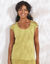 T-shirt maille unie, laçage épaules (vert mousse)