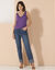 Pull sans manches col V (parme)
