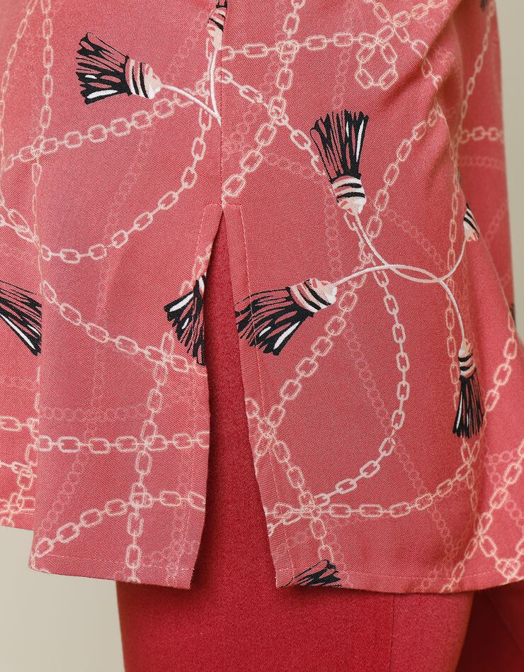 Tunique longue imprimé foulard (tomette)