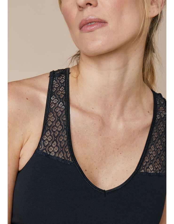 Soutien-gorge brassière coton dos dentelle - lot de 2 (terracotta + noir) Soutien-gorge brassière coton dos dentelle - lot de 2 (terracotta + noir)
