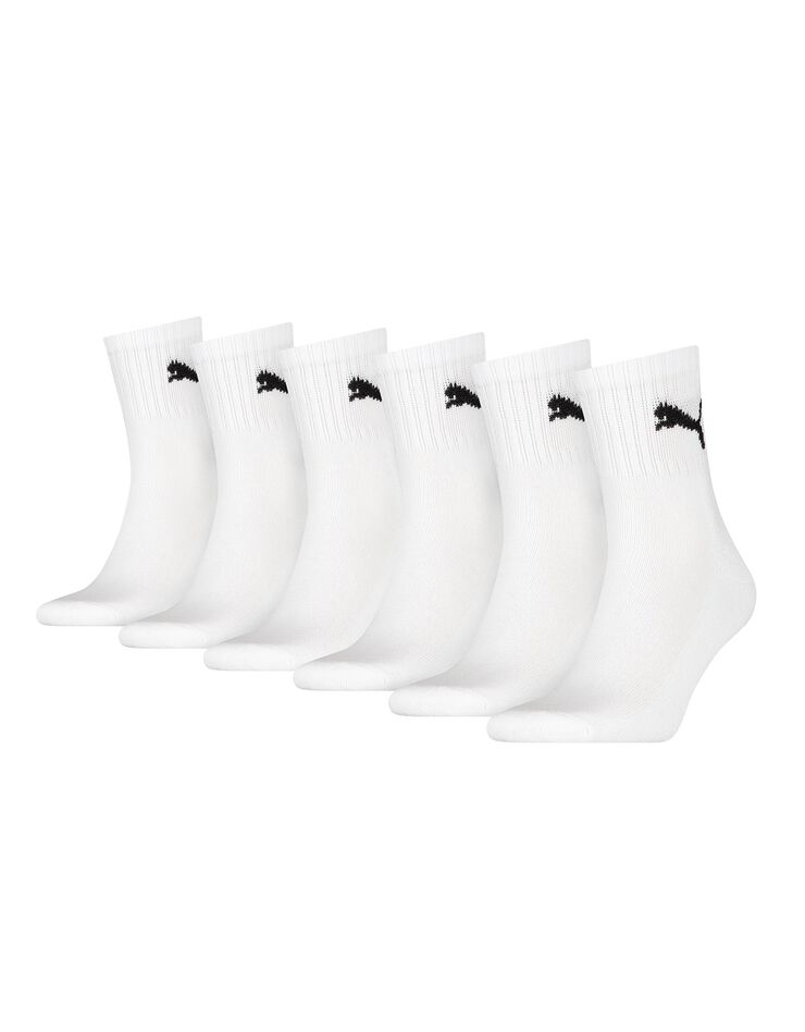 Mi-chaussettes Short Crew - lot de 6 paires blanches ou noires (blanc) Mi-chaussettes Short Crew - lot de 6 paires blanches ou noires (blanc)