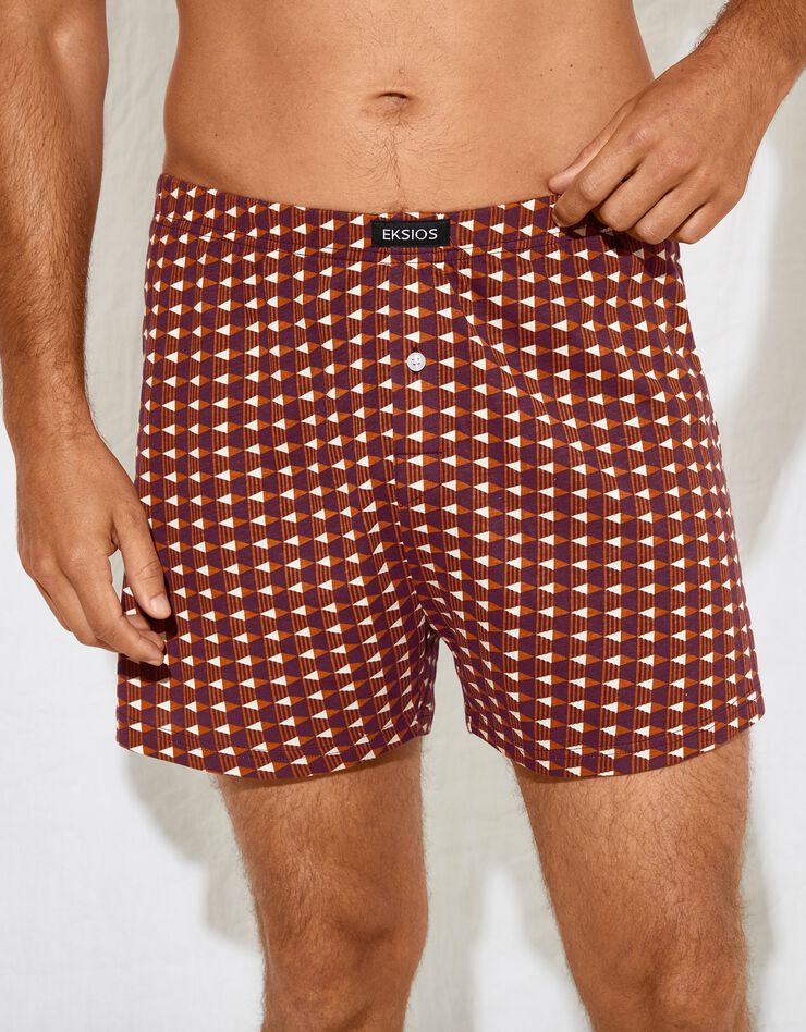 Caleçon flottant maille micromotifs - lot de 3 (rouge + gris + bordeaux) Caleçon flottant maille micromotifs - lot de 3 (rouge + gris + bordeaux)