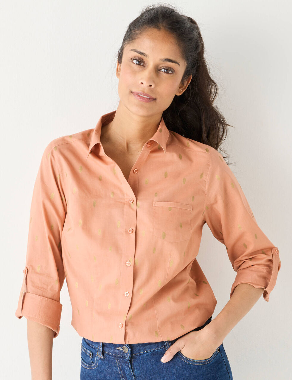 Chemise Riddle à imprimé alpin - Col Boutonné | Café Coton