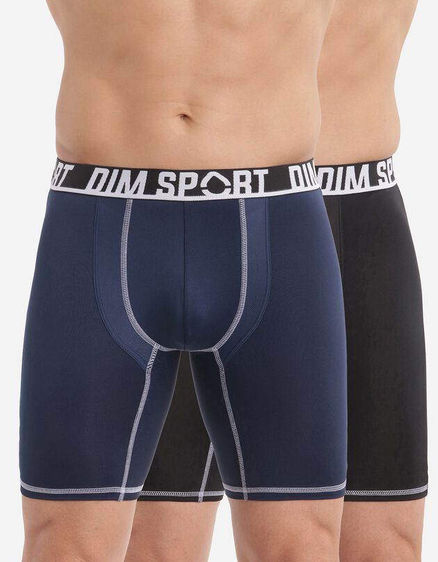 Lot de 2 boxers longs DIM SPORT® (noir + bleu)