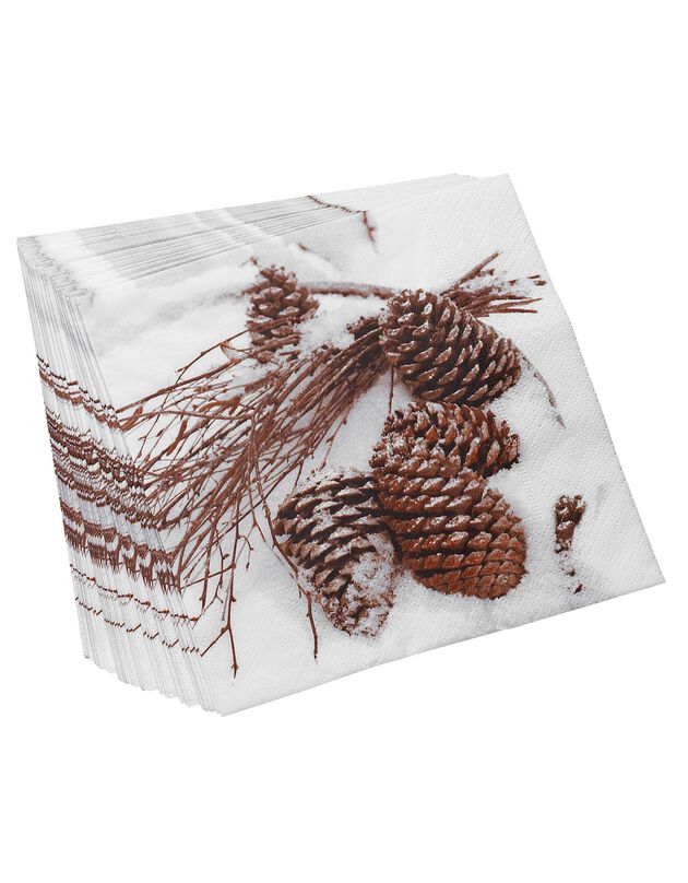 Serviettes papier imprimé pommes de pin - lot de 20 (unique)