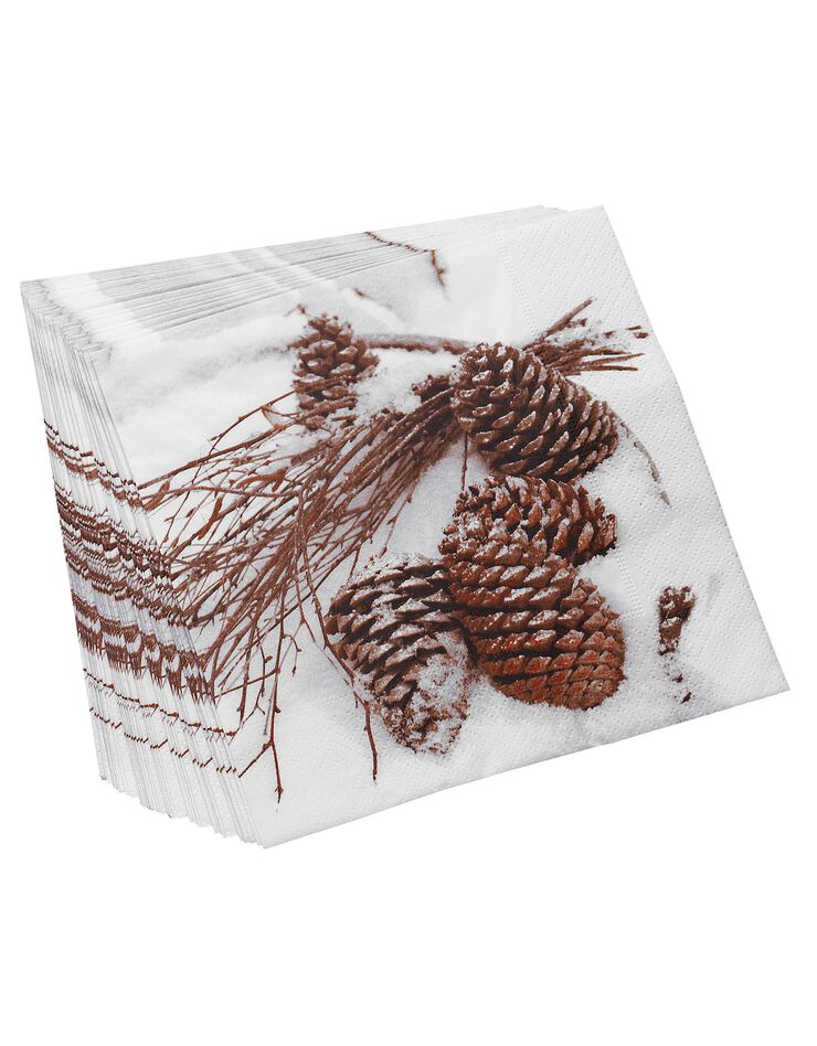 Serviettes papier imprimé pommes de pin - lot de 20 (unique)