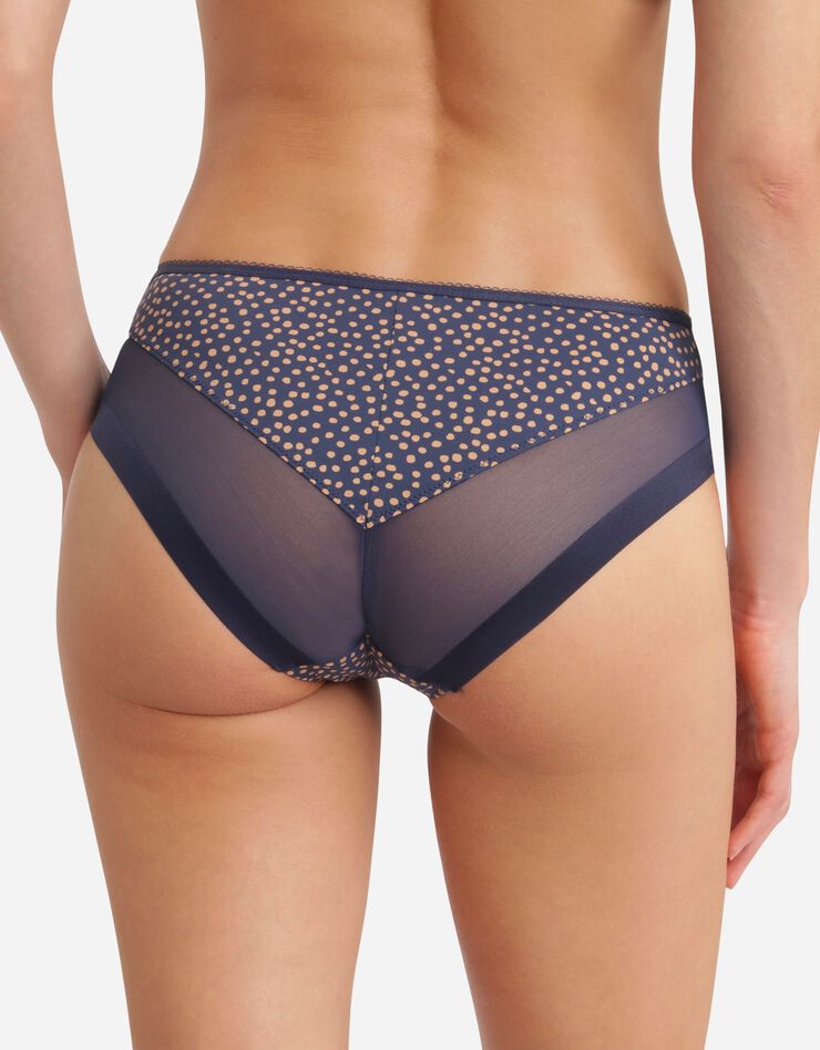 Slip Generous imprimé pois et tulle (bleu)