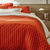Couvre-lit réversible microfibre matelassée/sherpa (terracotta)