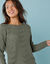 Pull sp&eacute;cial petites, maille perl&eacute;e (kaki)