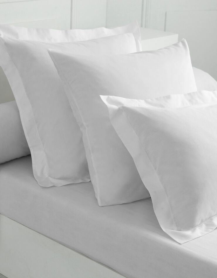 Linge de lit uni coton (blanc)