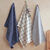 Torchons assortis coton bleu marine - lot de 3 (bleu marine)