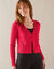 Gilet boléro, maille côtelée (rouge)