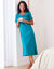 Chemise de nuit longue manches courtes unie (émeraude)
