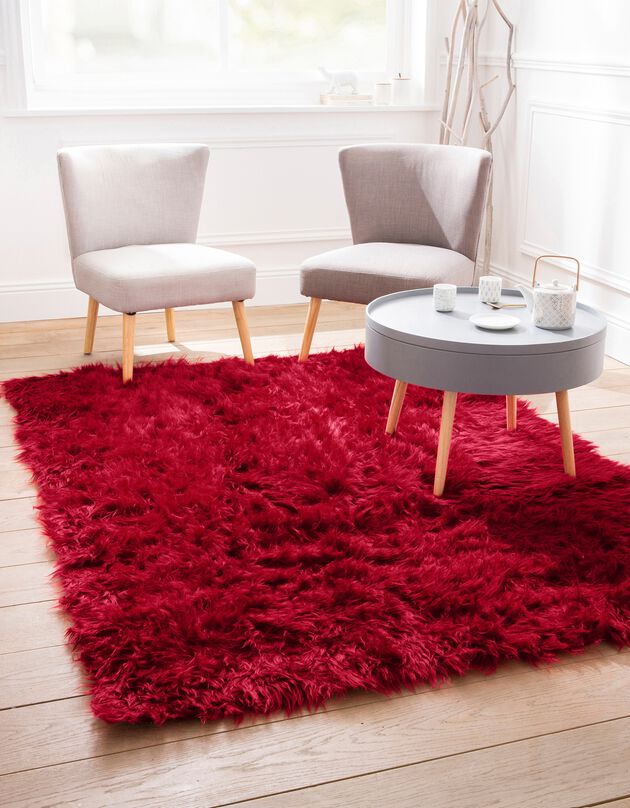 Tapis poils longs (rouge)