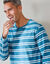 Pyjama coton rayé manches longues (bleu / blanc)