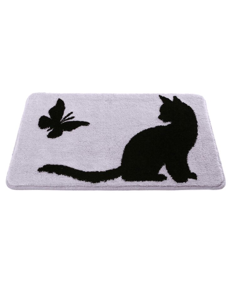 Tapis de bain fantaisie Chat & Papillon (parme grisé) Tapis de bain fantaisie Chat & Papillon (parme grisé)