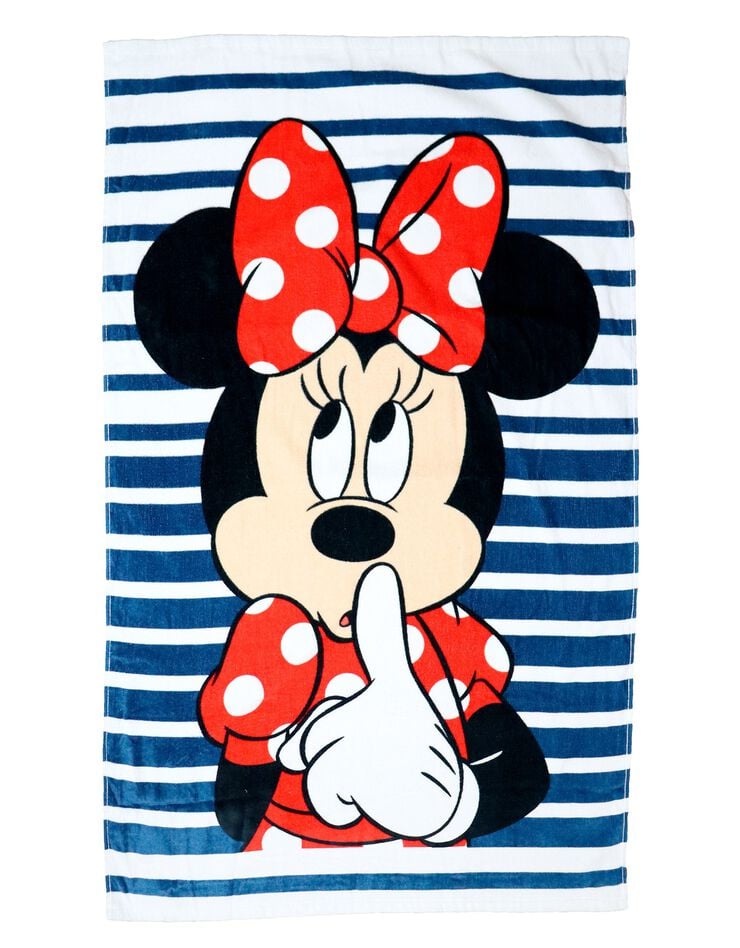 Drap de bain Disney® Minnie - éponge velours 320g/m2 (rouge / bleu)