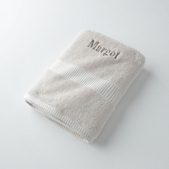 Collection serviettes de bain unies &agrave; personnaliser - gamme premium 640g/m&sup2; (ivoire)