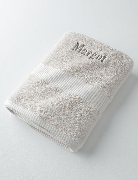 Collection serviettes de bain unies &agrave; personnaliser - gamme premium 640g/m&sup2; (ivoire)