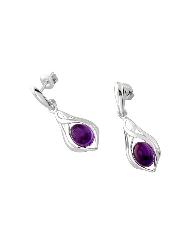 Boucles d'oreilles argent améthyste (argent)