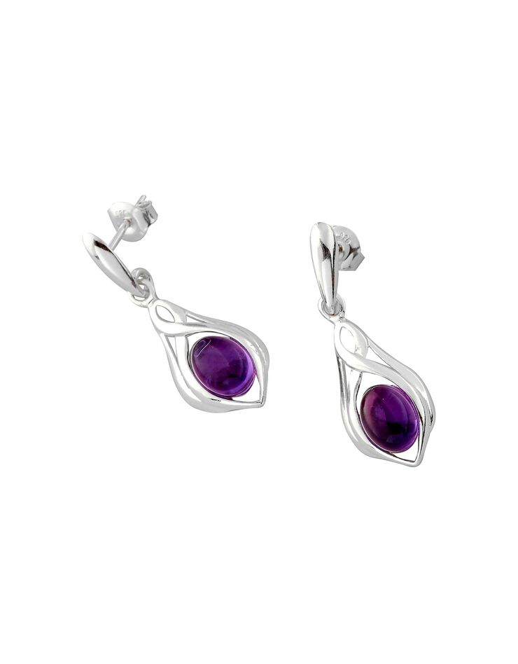 Boucles d'oreilles argent améthyste (argent)