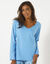Haut de pyjama manches longues uni (bleu)