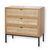 Commode 3 tiroirs en rotin, pieds métal (naturel)