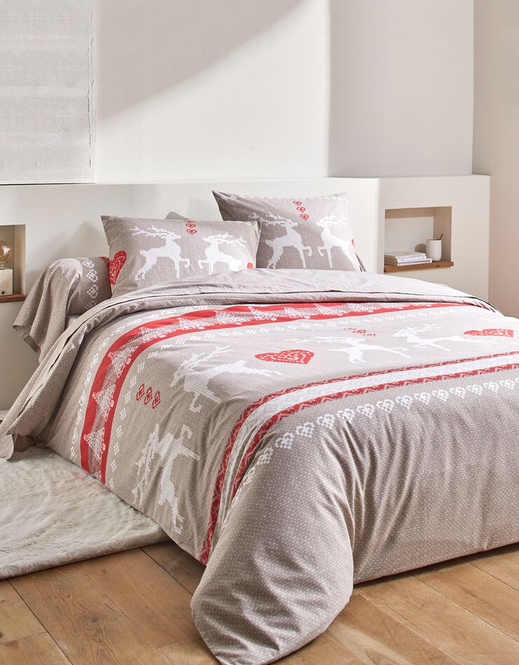 Linge de lit Cerfy en coton (sable)