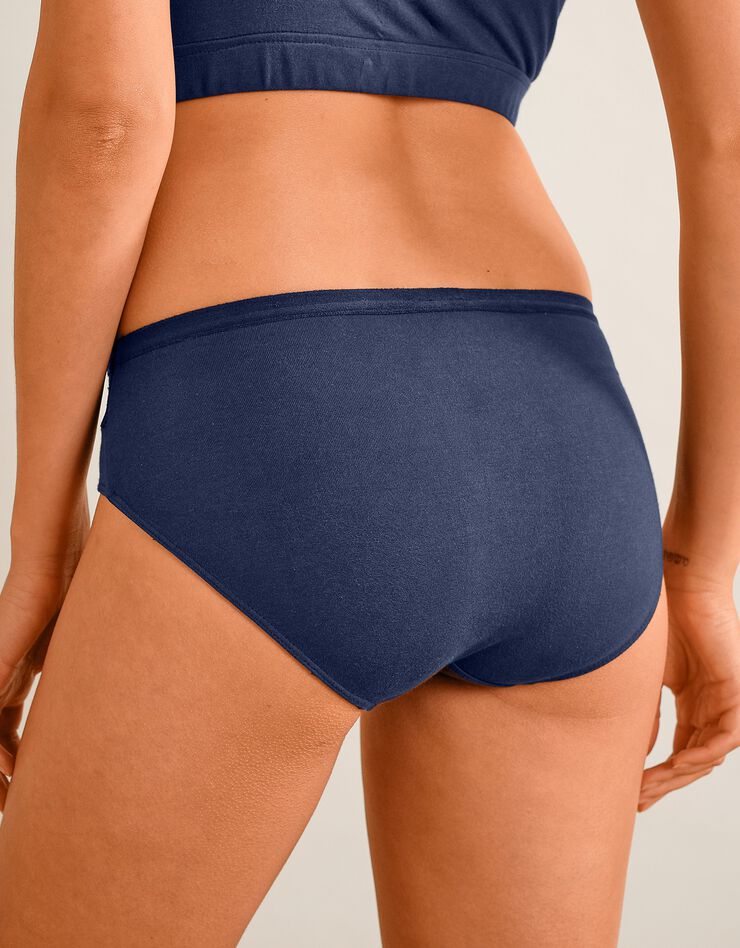 Culotte forme midi coton et dentelle - lot de 2 (marine) Culotte forme midi coton et dentelle - lot de 2 (marine)