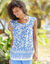 Tunique boutonnée, imprimée (bleu azur)