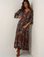 Robe longue imprim&eacute;e (chocolat / taupe)