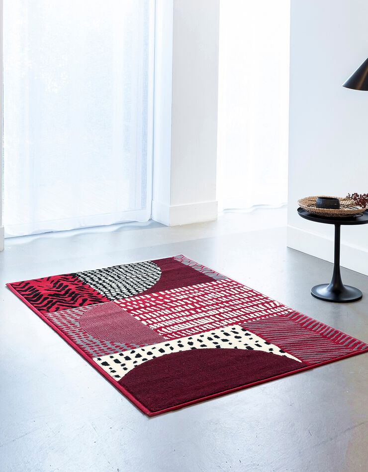 Tapis décoratif motif géométrique (rouge) Tapis décoratif motif géométrique (rouge)