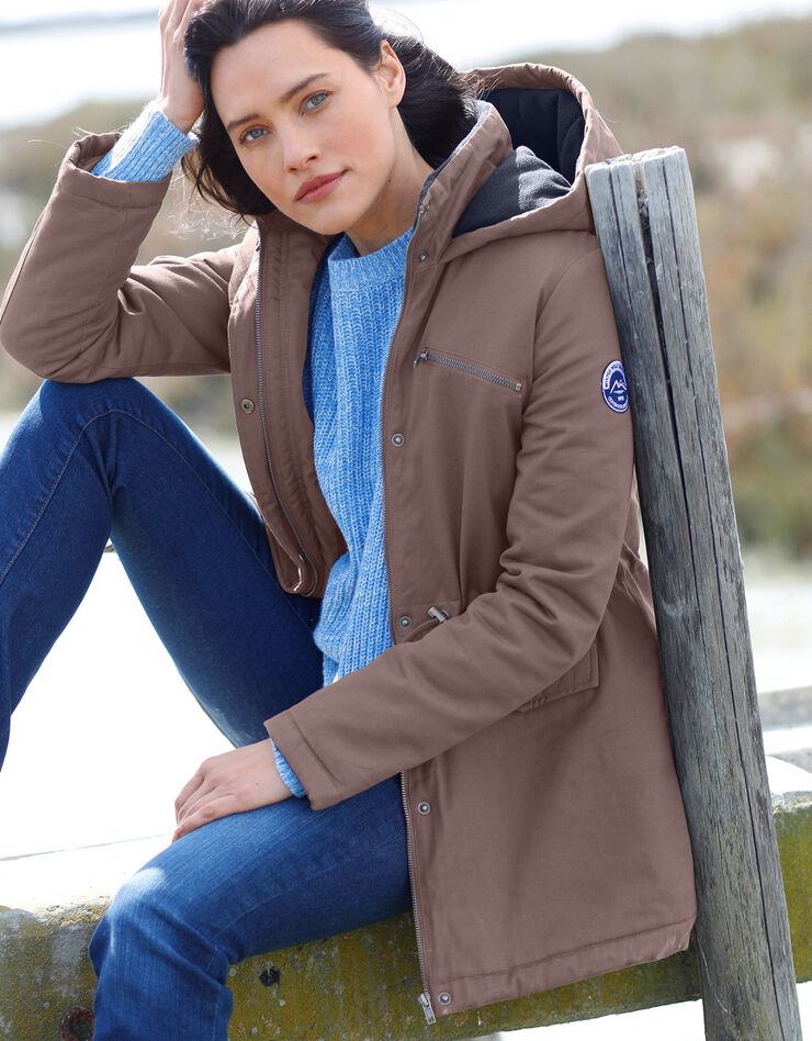 Parka déperlante doublée maille polaire (taupe) Parka déperlante doublée maille polaire (taupe)