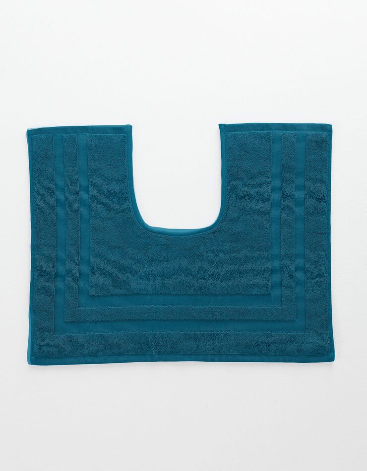 Tapis de bain éponge double liteau (bleu paon) Tapis de bain éponge double liteau (bleu paon)