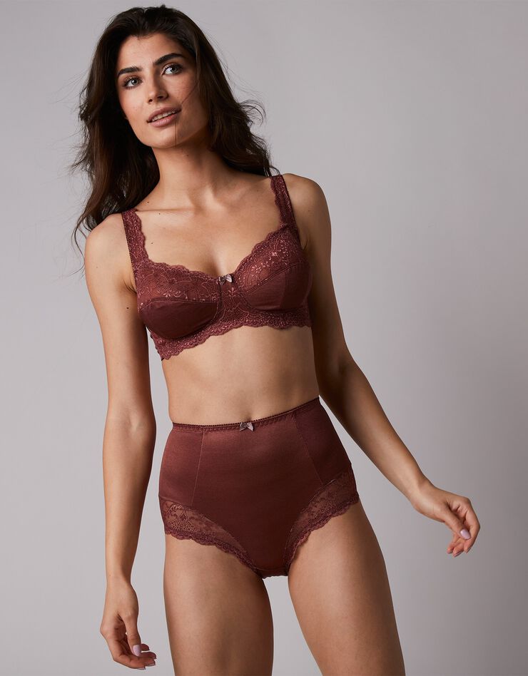 Soutien-gorge maille satinée et dentelle Salford sans armatures - lot de 2 (chocolat + taupe) Soutien-gorge maille satinée et dentelle Salford sans armatures - lot de 2 (chocolat + taupe)