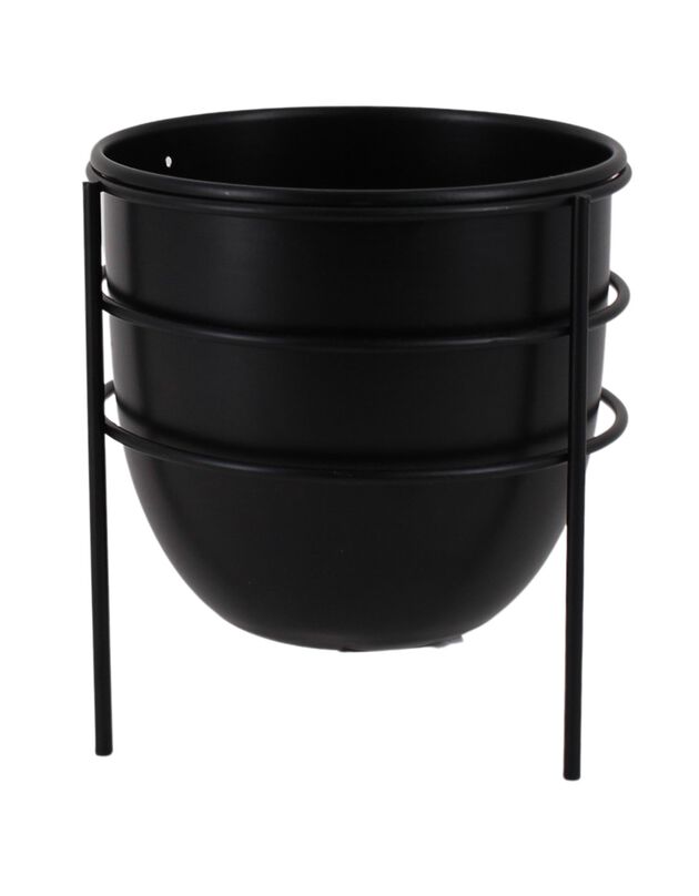 Cache-pot sur pied en métal (noir)