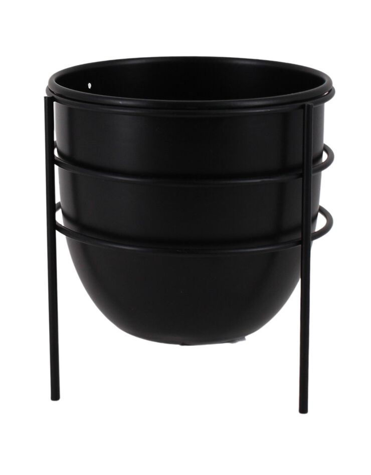 Cache-pot sur pied en métal (noir)