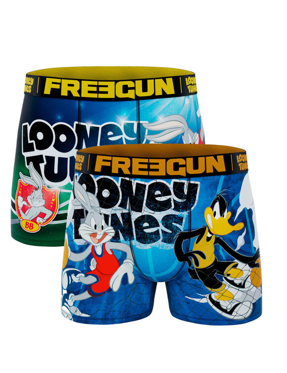 Boxer jersey stretch Looney Tunes Sport Freegun&reg; - lot de 2 (bleu + vert)