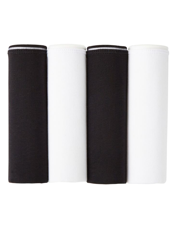 Boxers coton coutures plates - lot de 4 (noir / blanc) Boxers coton coutures plates - lot de 4 (noir / blanc)