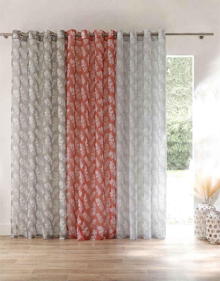 Panneau voile finition oeillets imprimé "fougères" (kaki)