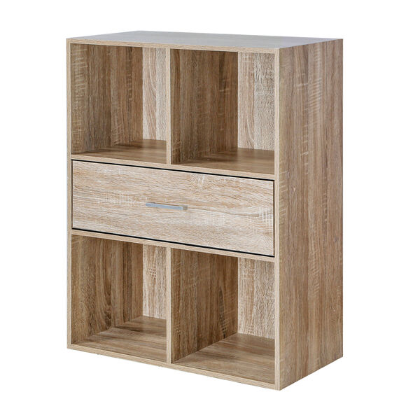 Meuble de rangement ORIGAME - 4 cases, 1 tiroir (naturel)