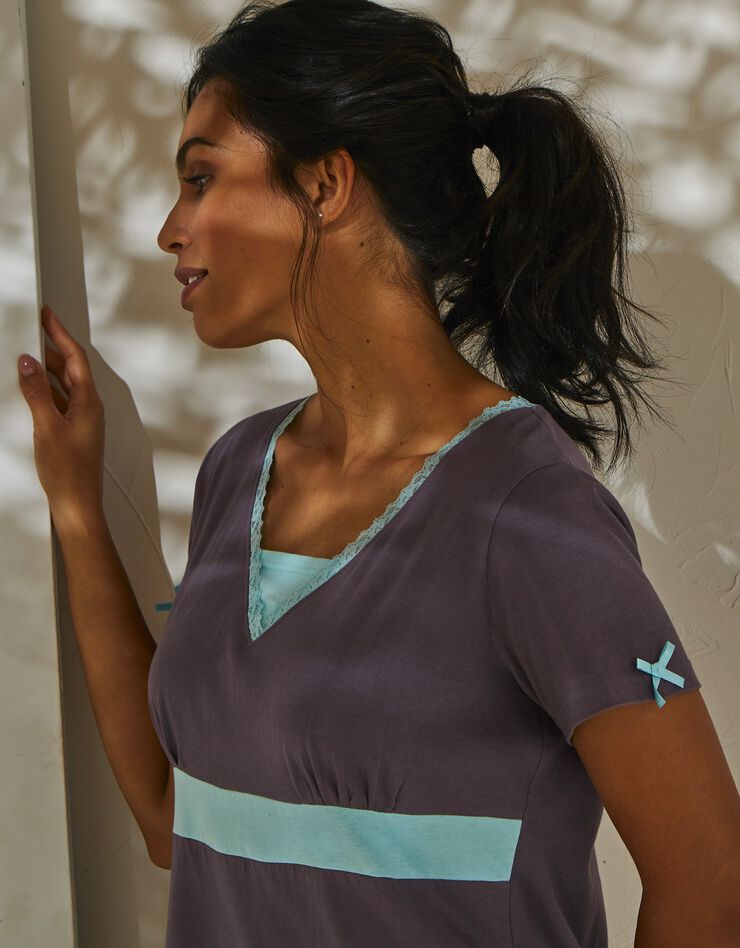 Chemise de nuit imprimé placé papillons - coton (anthracite) Chemise de nuit imprimé placé papillons - coton (anthracite)