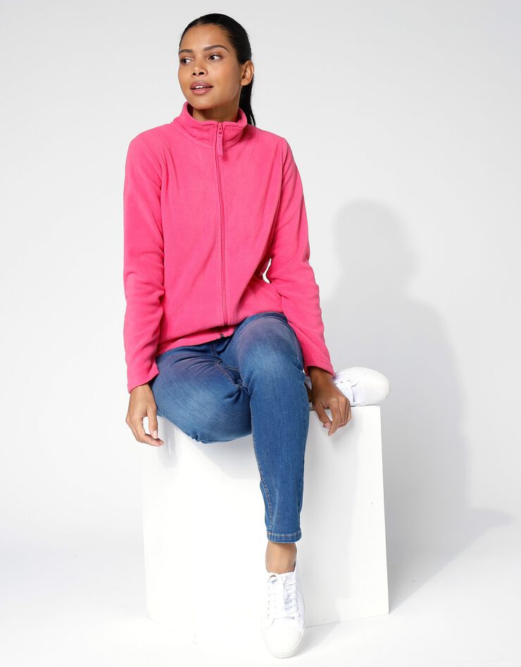 Veste polaire zippée manches longues (rose) Veste polaire zippée manches longues (rose)