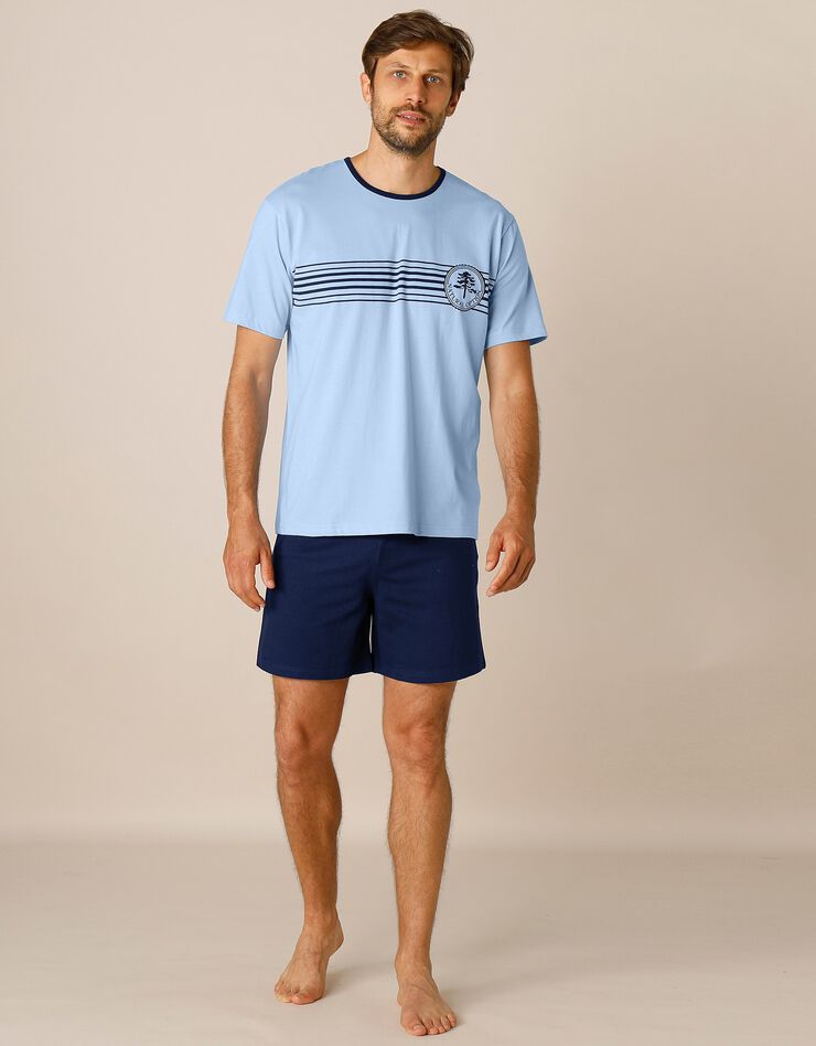 Pyjama short jersey coton manches courtes (bleu / marine)