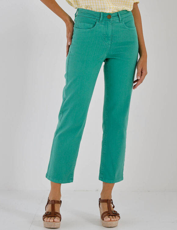 Pantacourt droit sculptant, renfort gainant (vert)